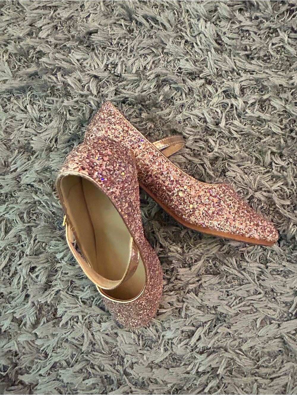 Rose Gold Glitter Kids Heels